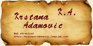 Krstana Adamović vizit kartica